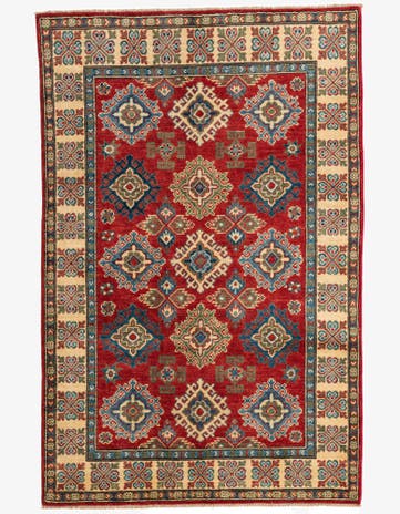 4' x 6' 1 Hand Knotted Kazak Rug