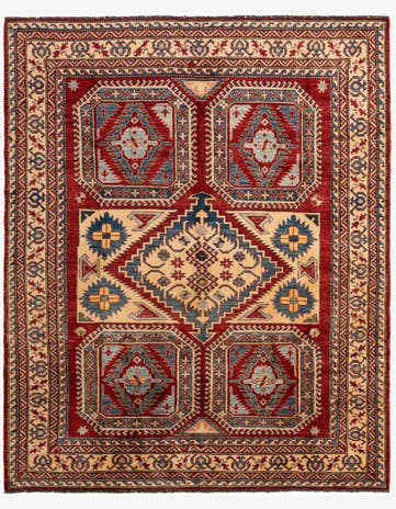 7' 1 x 8' 5 Hand Knotted Kazak Wool Rug