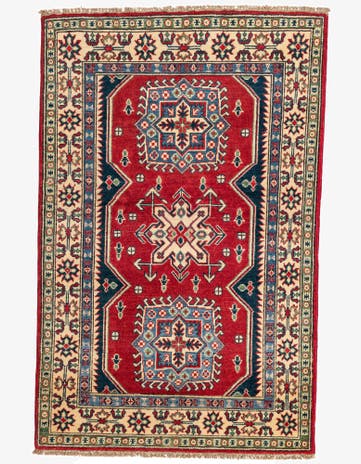 3' 4 x 5' 2 Hand Knotted Kazak Rug