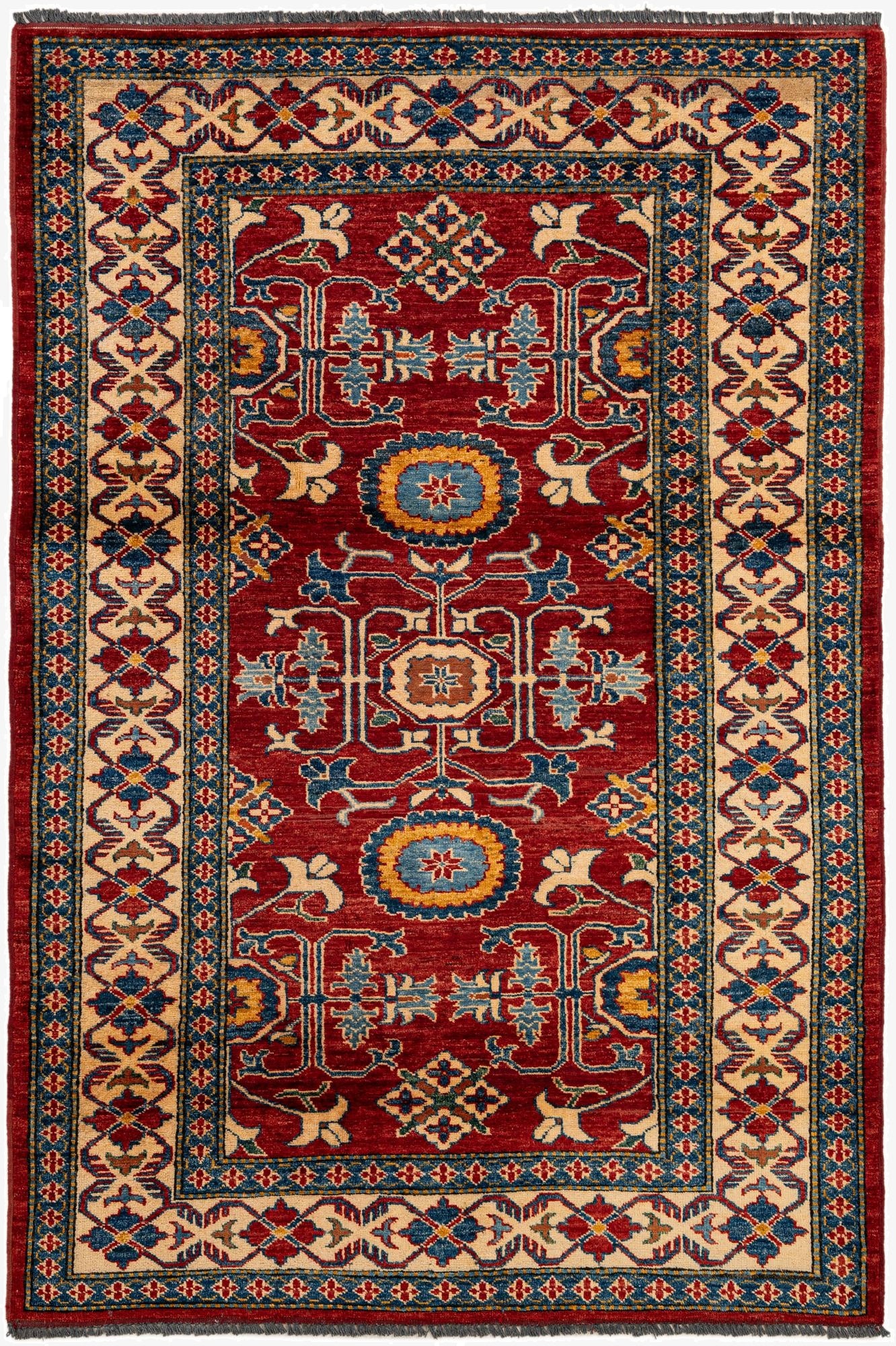 4' x 6'  Hand Knotted Kazak Wool Rug