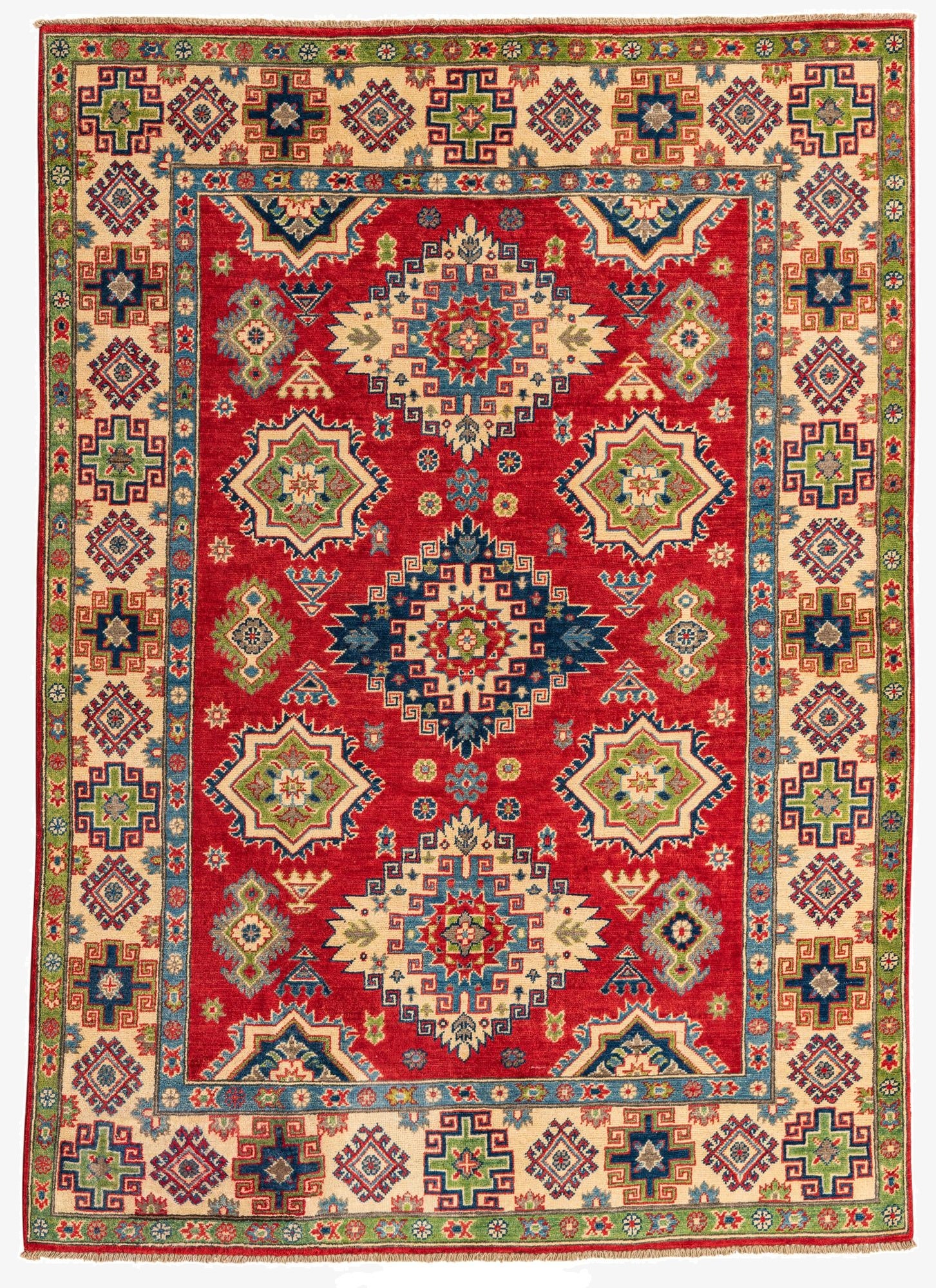 5' 8 x 8'  Hand Knotted Kazak Rug
