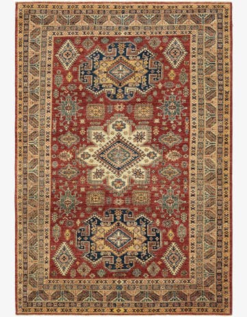 6' 3 x 9' 6 Hand Knotted Kazak Rug