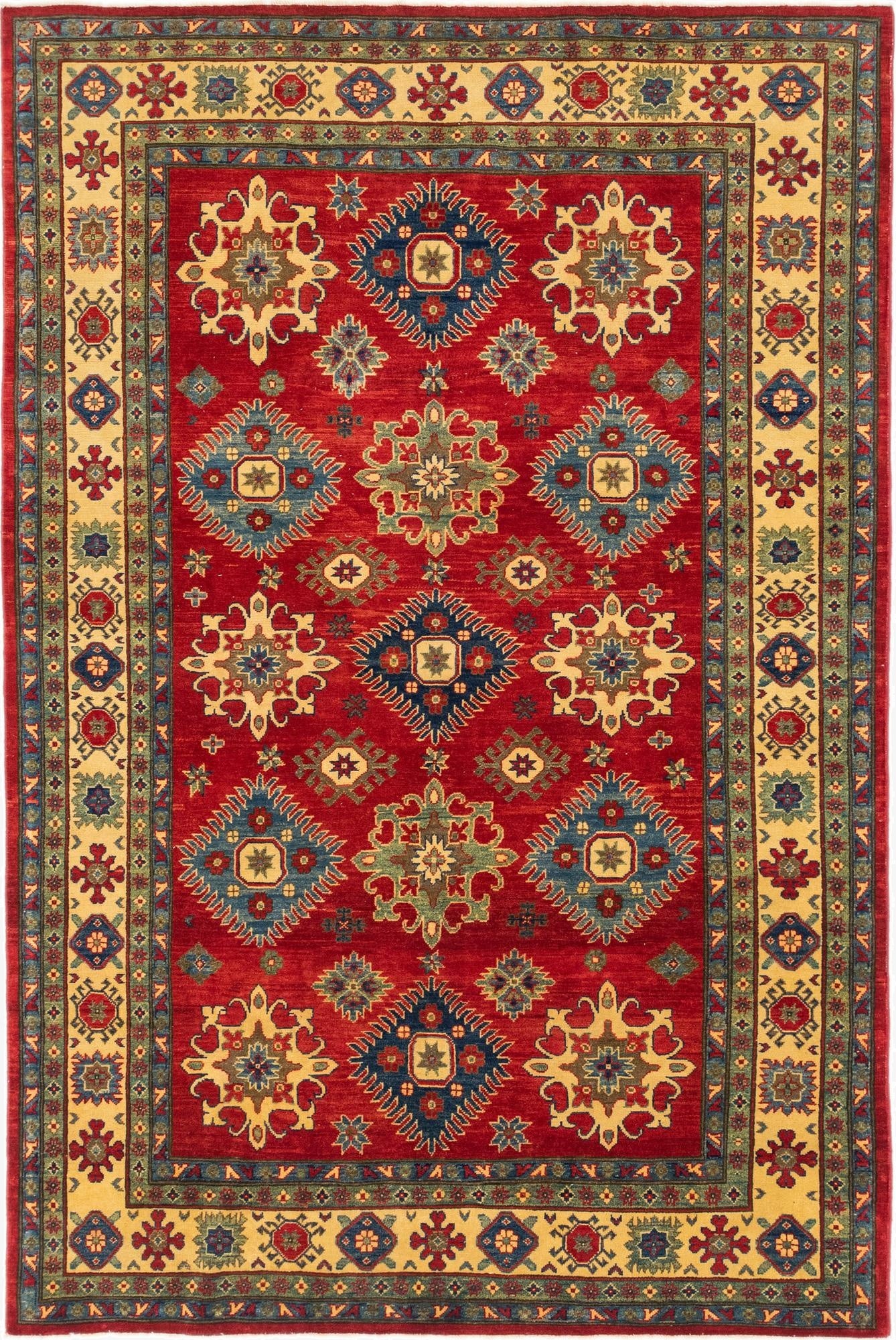 6' 6 x 9' 9  Hand Knotted Kazak Rug