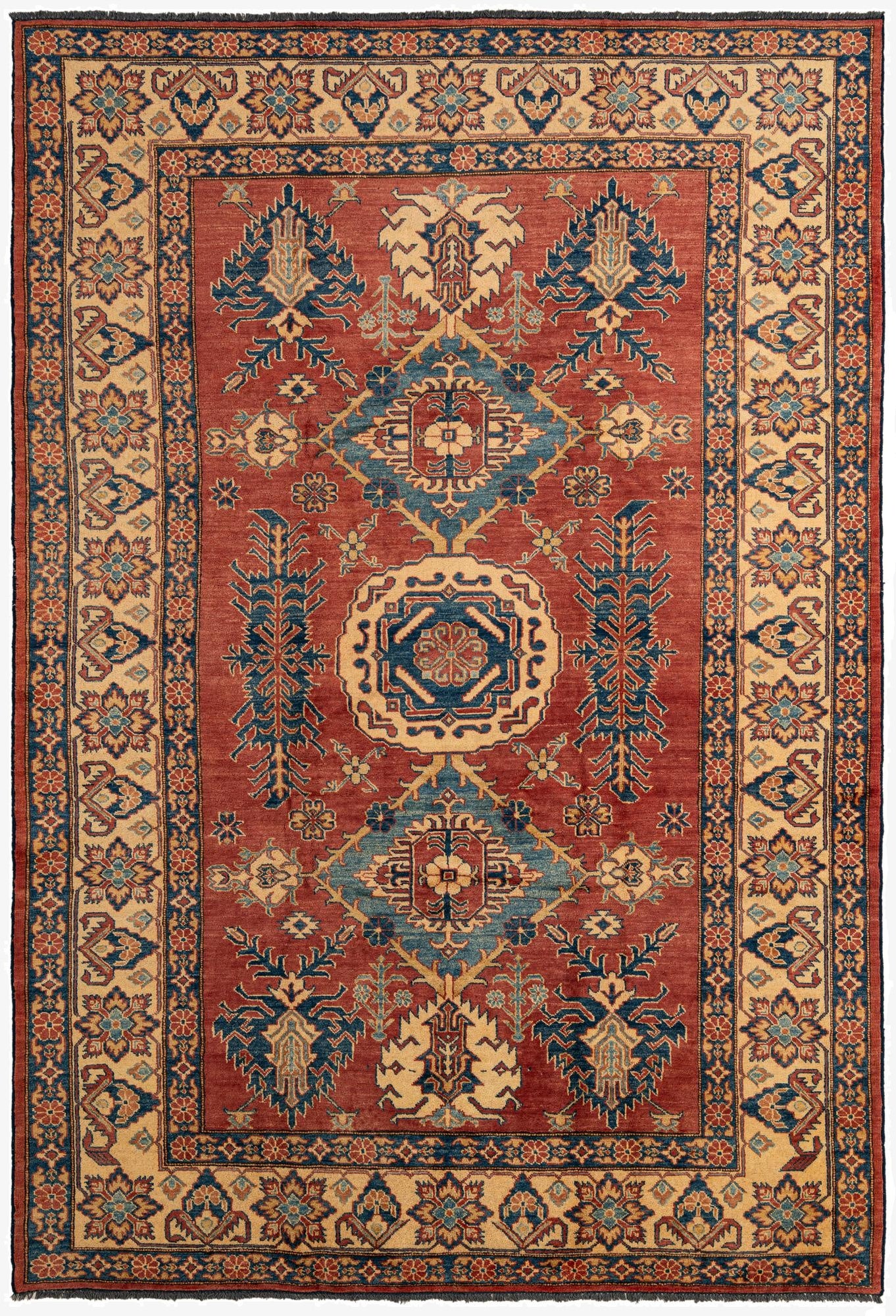 7' 2 x 10' 4  Hand Knotted Kazak Wool Rug