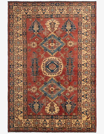 7' 2 x 10' 4 Hand Knotted Kazak Wool Rug