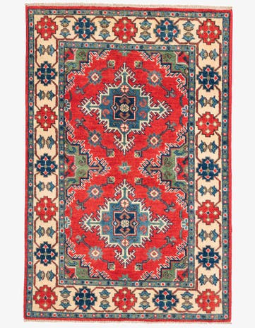 3' 3 x 5' Hand Knotted Kazak Rug