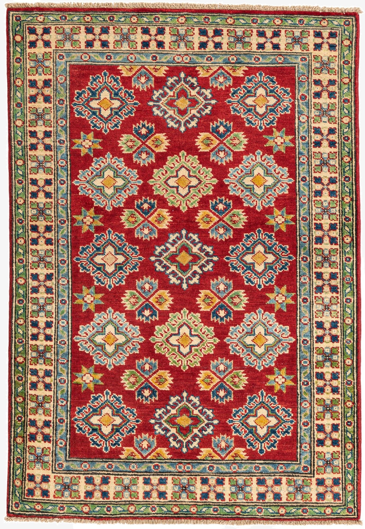 Primary image 3' 4 x 4' 10  Hand Knotted Kazak Rug