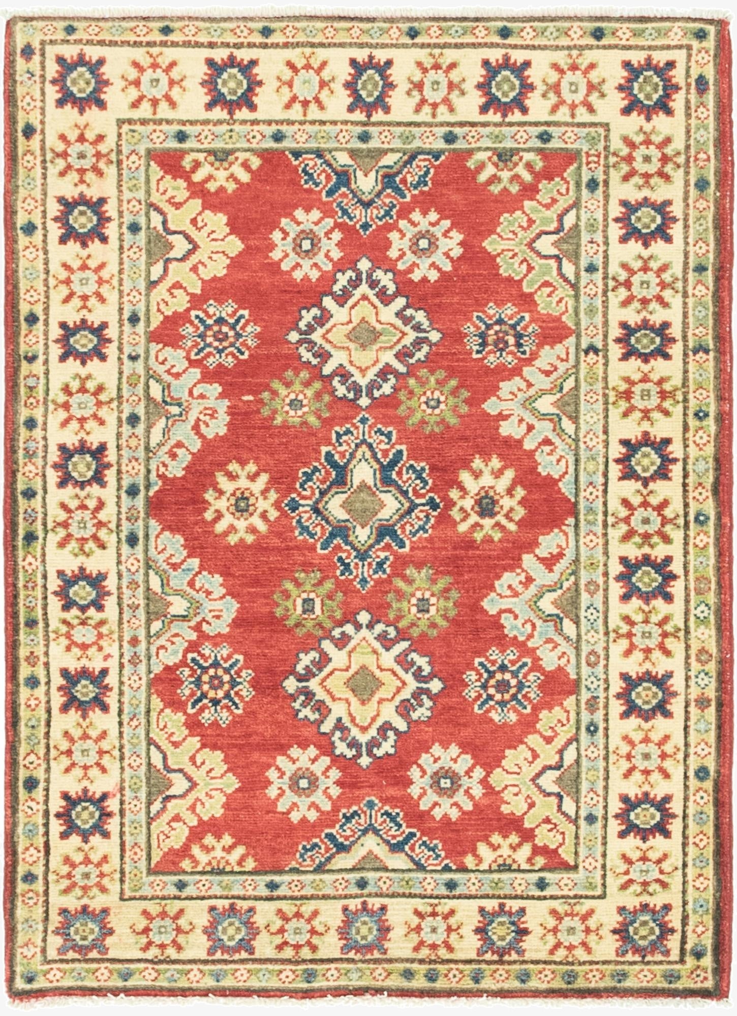 Primary image 2' 10 x 4'  Hand Knotted Kazak Rug