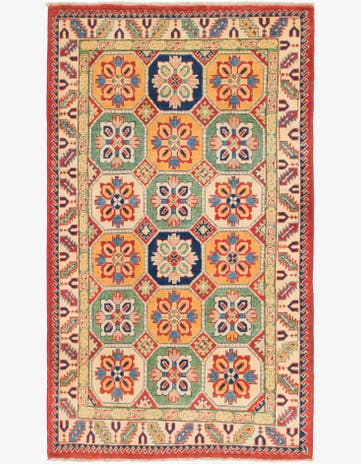 3' 2 x 5' 6 Hand Knotted Kazak Rug