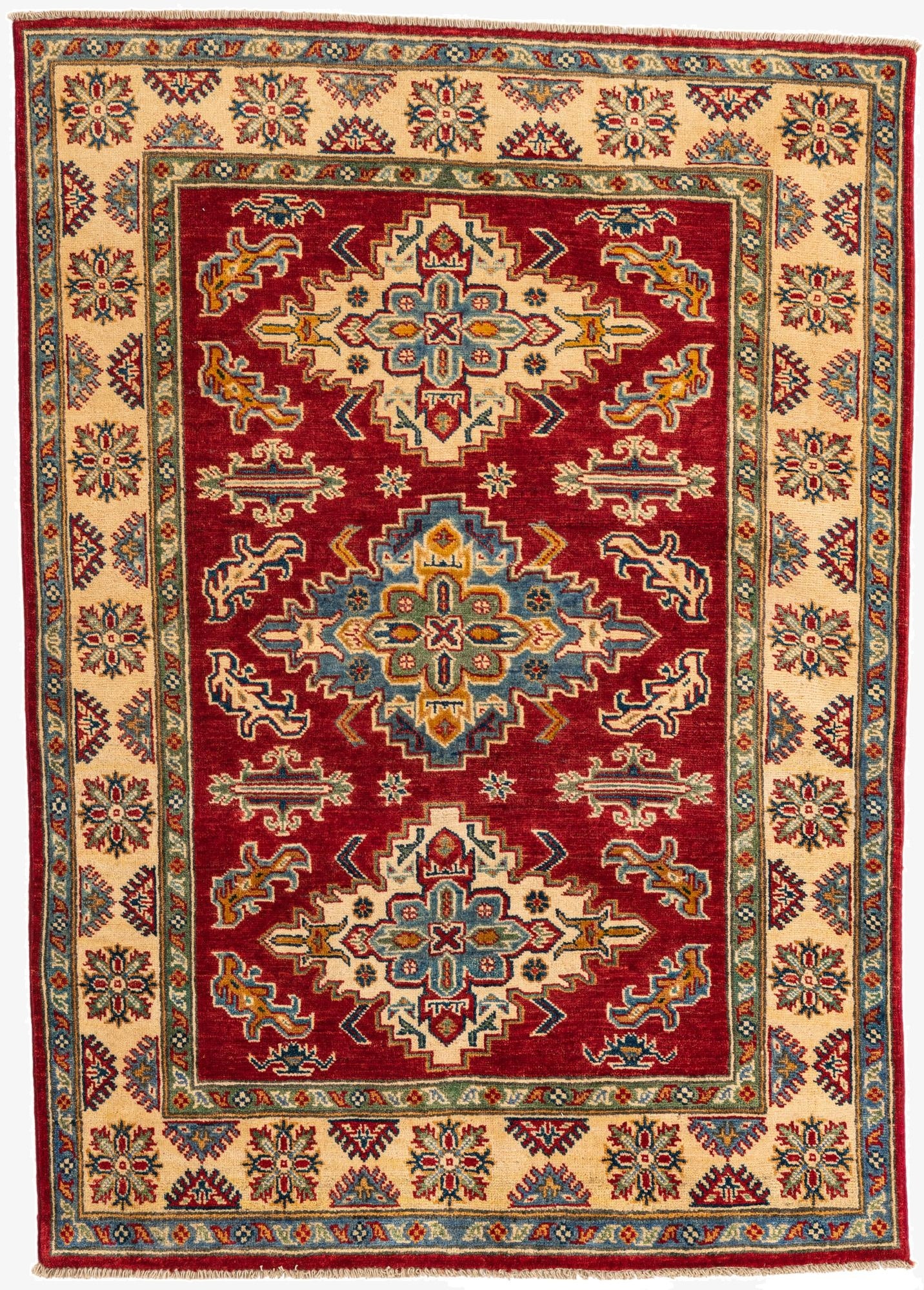 4' x 5' 8  Hand Knotted Kazak Rug