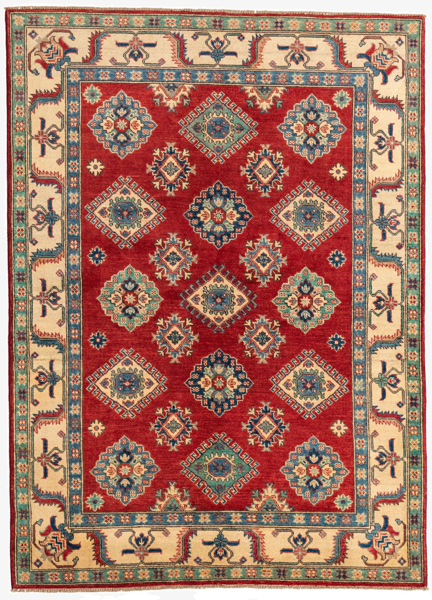 5' x 6' 9  Hand Knotted Kazak Rug