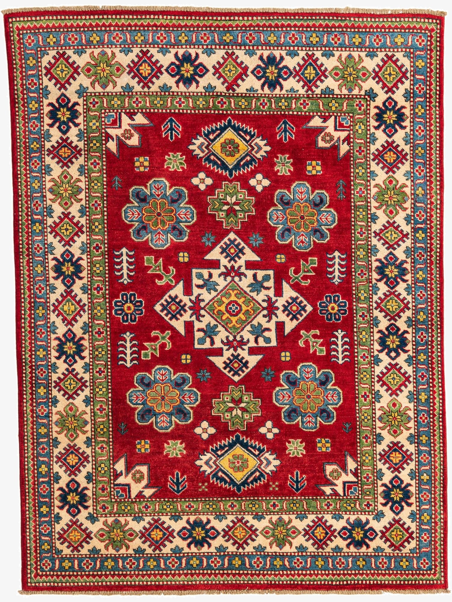 5' x 6' 8  Hand Knotted Kazak Rug