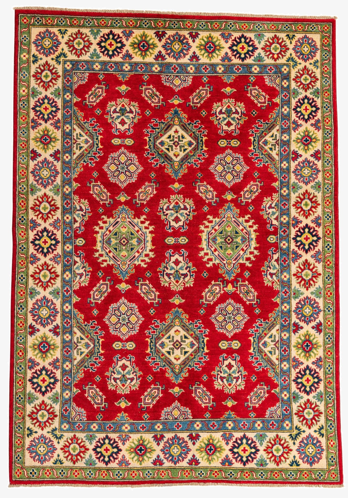 5' 8 x 8'  Hand Knotted Kazak Rug