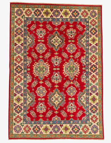 5' 8 x 8' Hand Knotted Kazak Rug