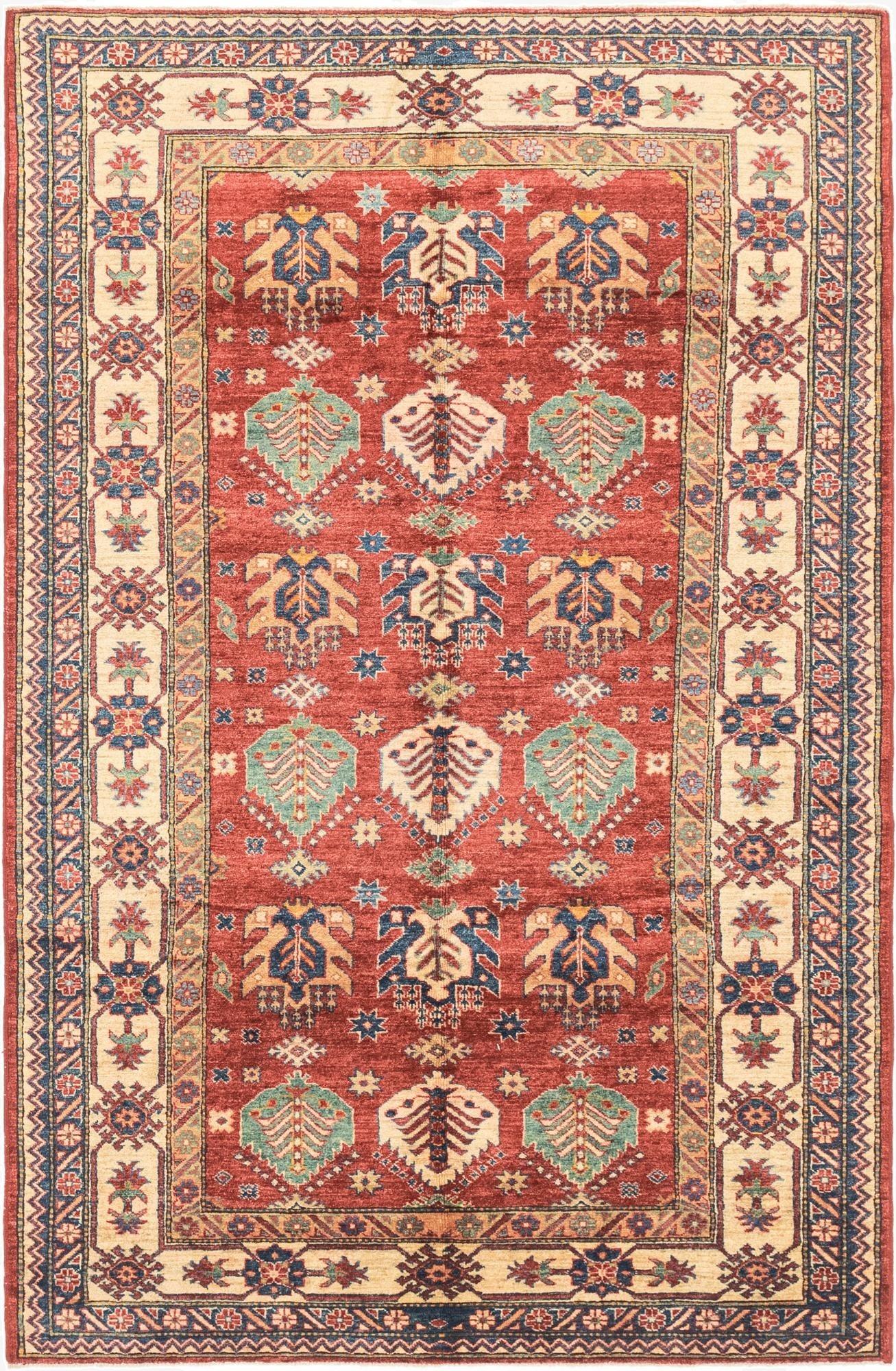 5' 8 x 8' 10  Hand Knotted Kazak Oriental Rug