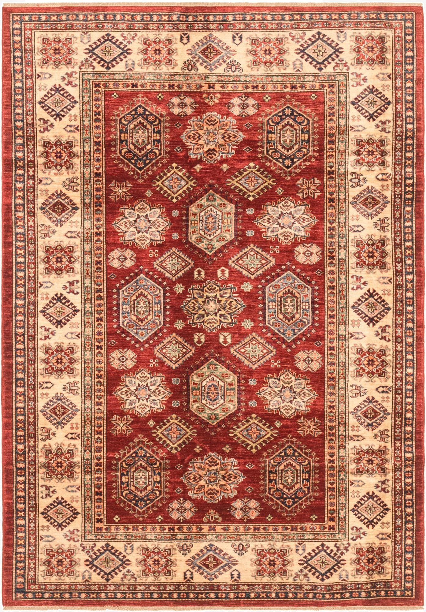 5' 9 x 8' 2  Hand Knotted Kazak Oriental Rug