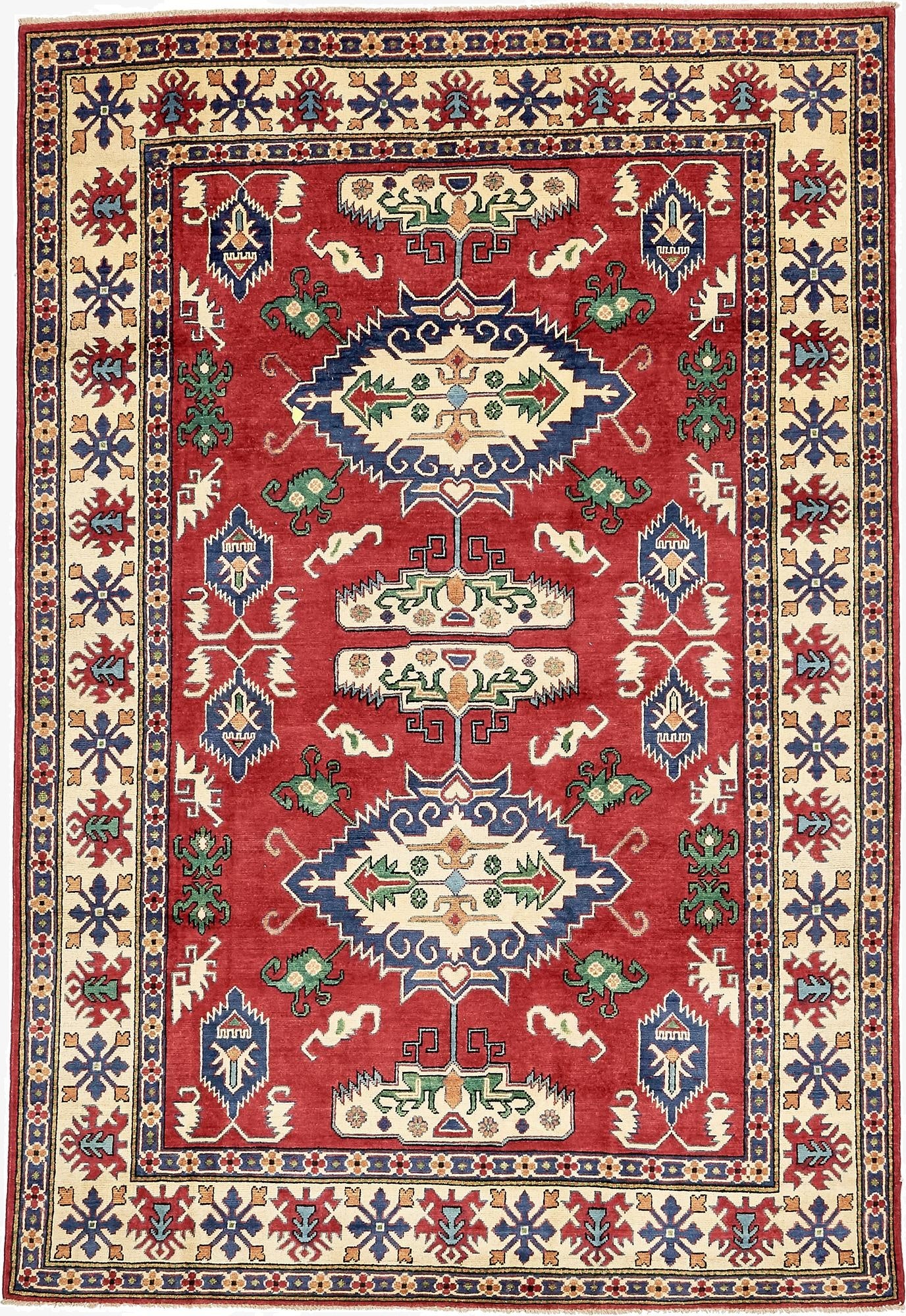 6' 5 x 9' 6  Hand Knotted Kazak Oriental Rug