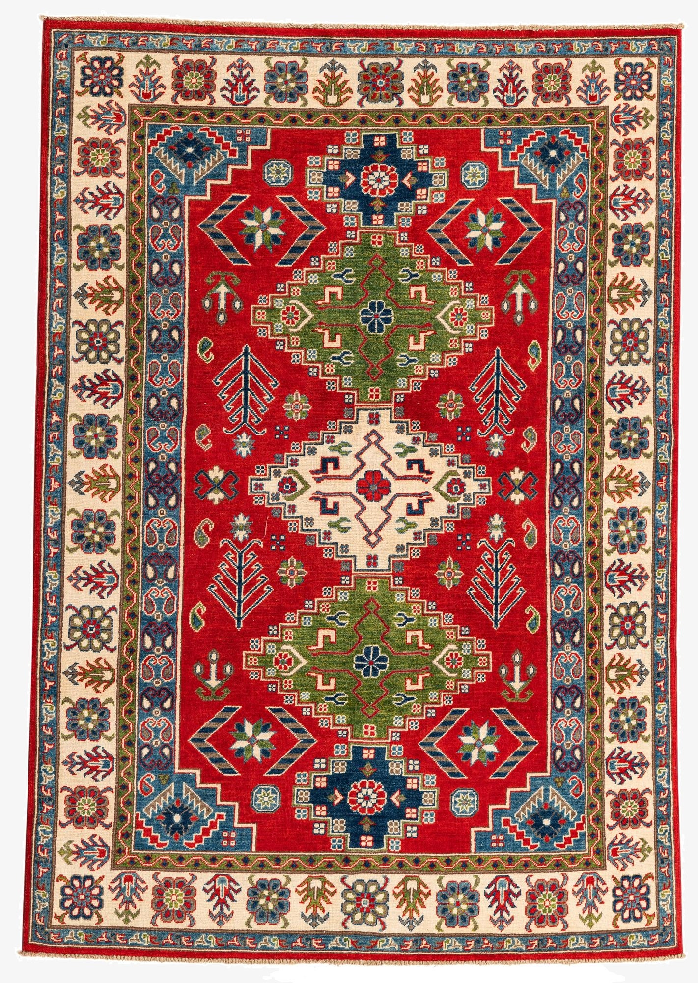 5' 5 x 7' 10  Hand Knotted Kazak Rug