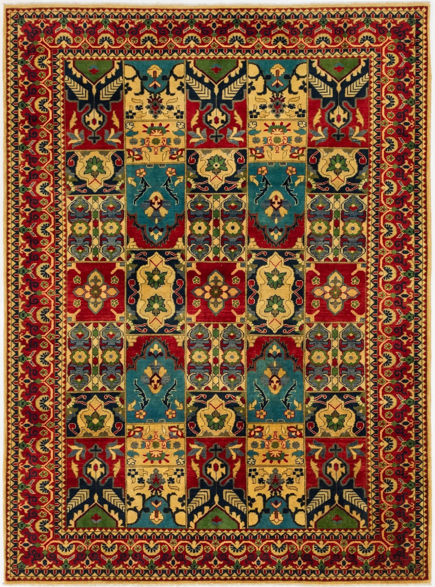 6' 11 x 9' 5  Hand Knotted Kazak Rug
