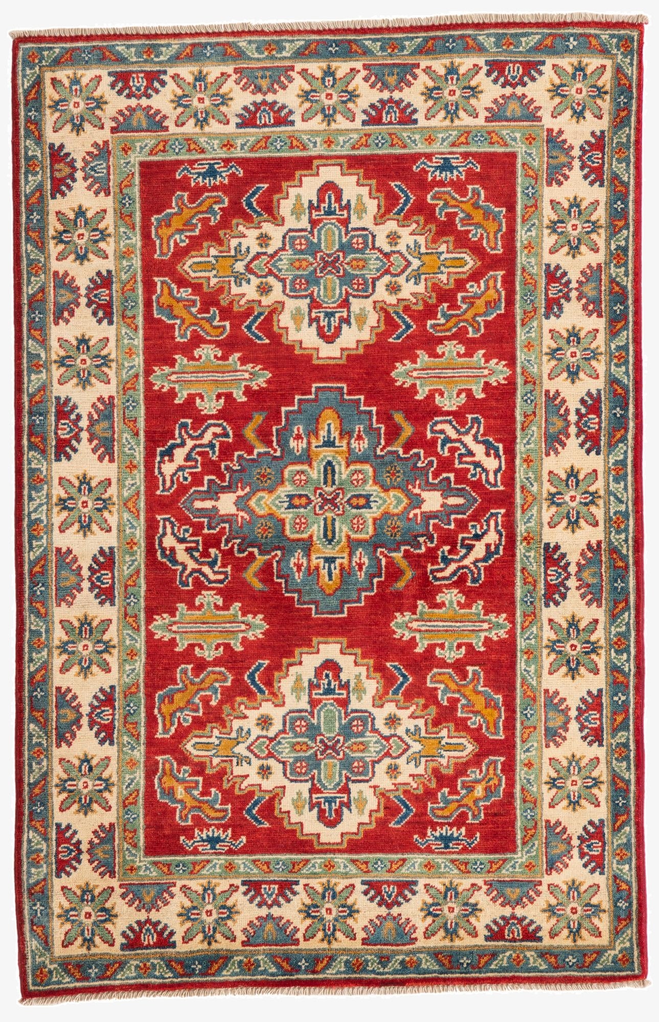 3' 3 x 5' 1  Hand Knotted Kazak Rug