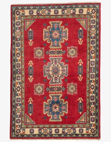 3' 4 x 5' 1 Hand Knotted Kazak Rug