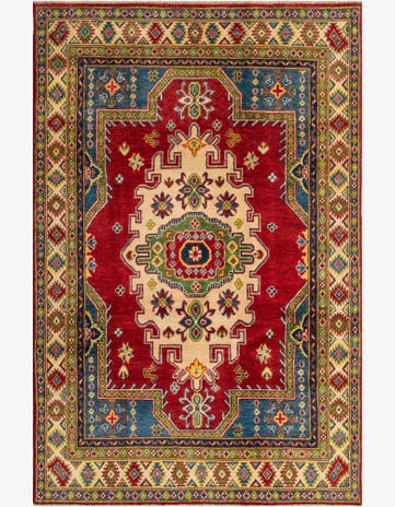 4' 2 x 6' 4 Hand Knotted Kazak Rug