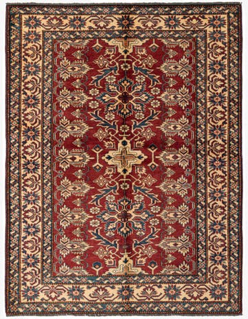 4' 11 x 6' 5 Hand Knotted Kazak Wool Rug