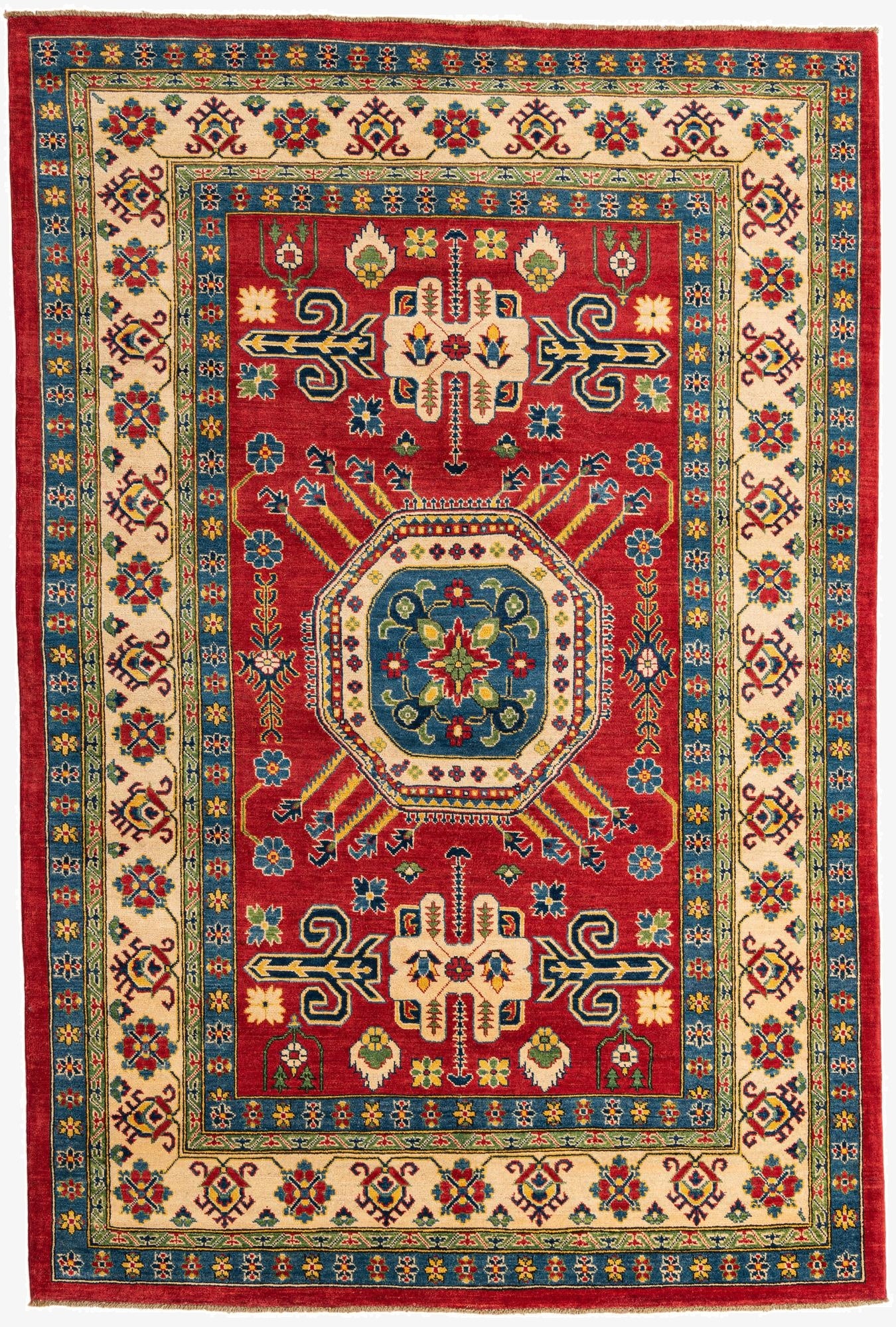 6' 8 x 10'  Hand Knotted Kazak Rug
