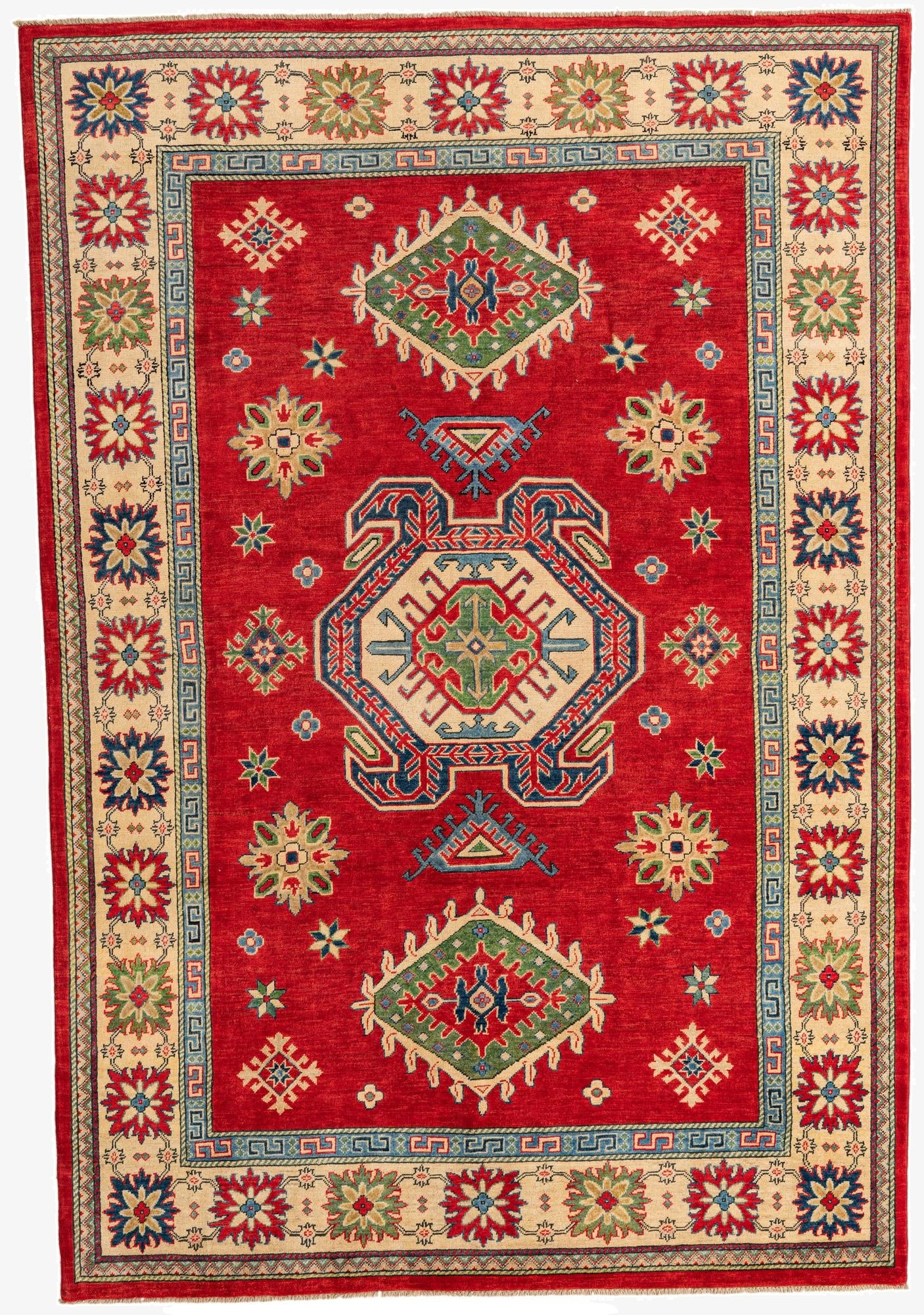 6' 5 x 9' 6  Hand Knotted Kazak Rug