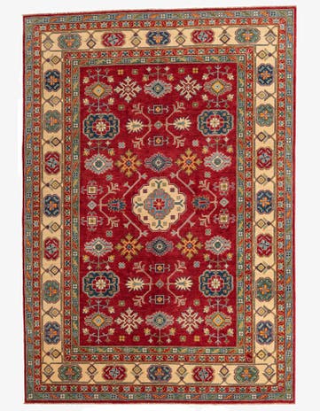 6' 8 x 9' 8 Hand Knotted Kazak Rug