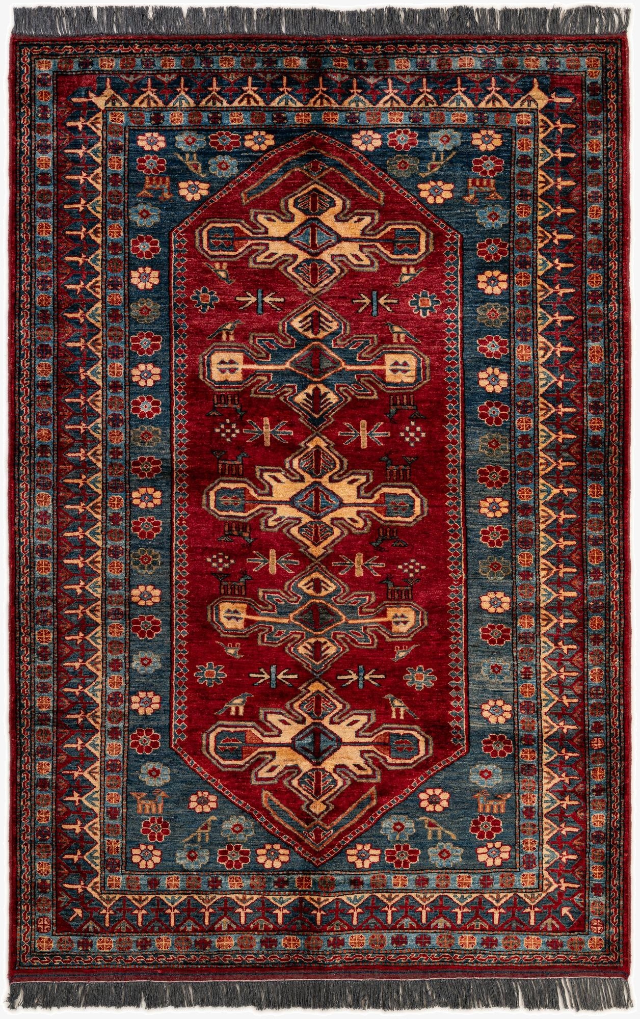 5' x 7' 6  Hand Knotted Kazak Wool Rug