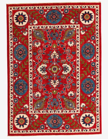 5' 8 x 8' Hand Knotted Kazak Rug