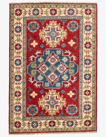 2' 8 x 4' Hand Knotted Kazak Rug