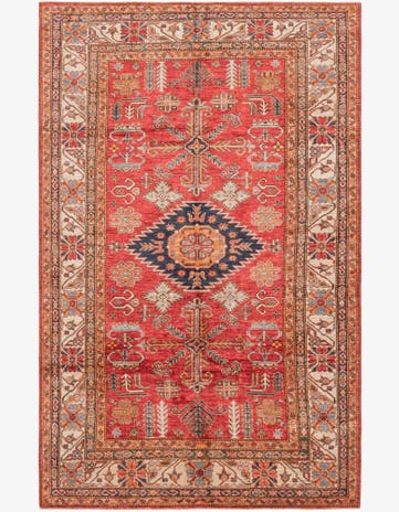 5' 7 x 9' Hand Knotted Kazak Oriental Rug