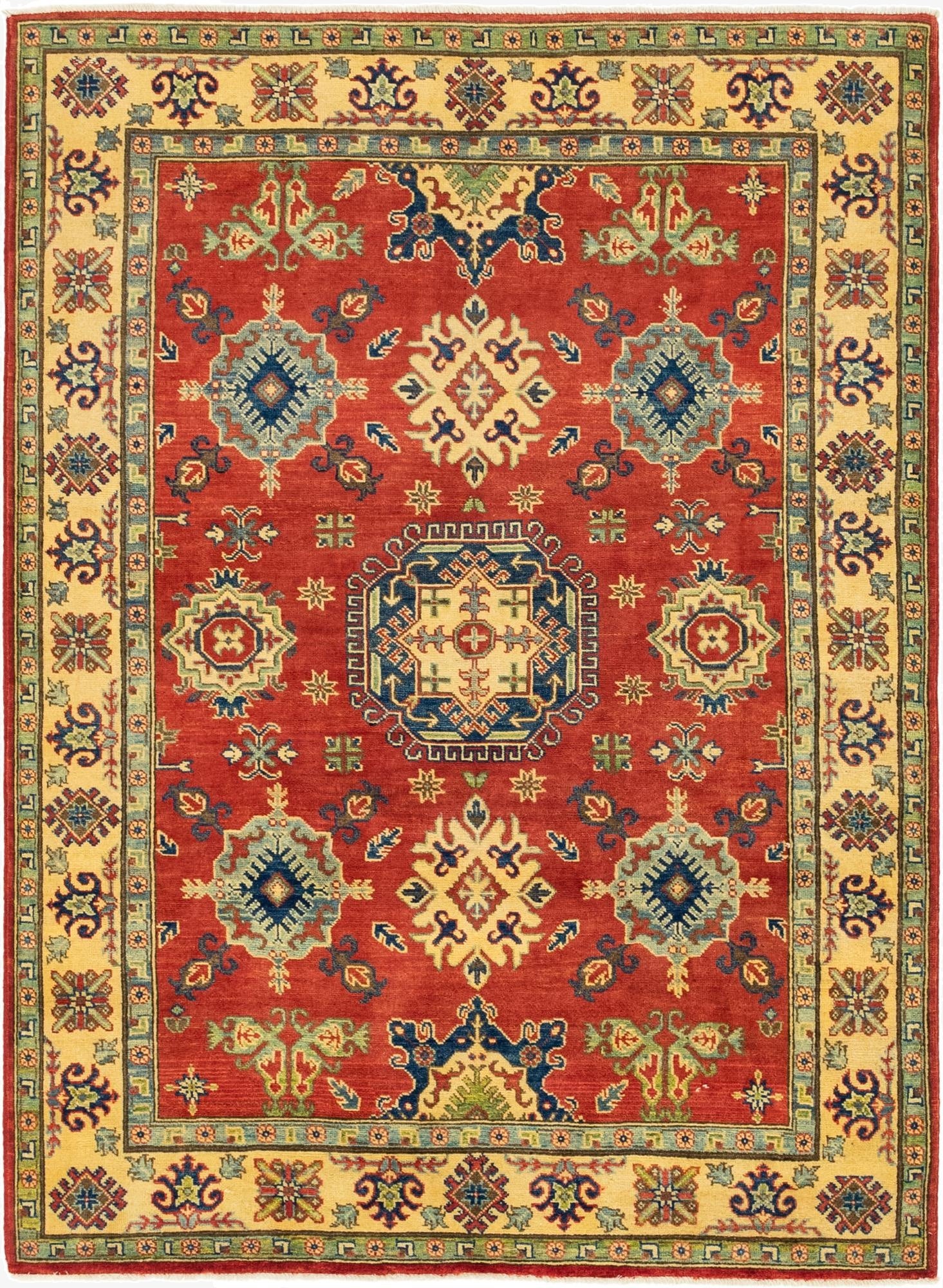 5' 2 x 7' 2  Hand Knotted Kazak Rug