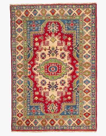 3' 3 x 4' 9 Hand Knotted Kazak Rug