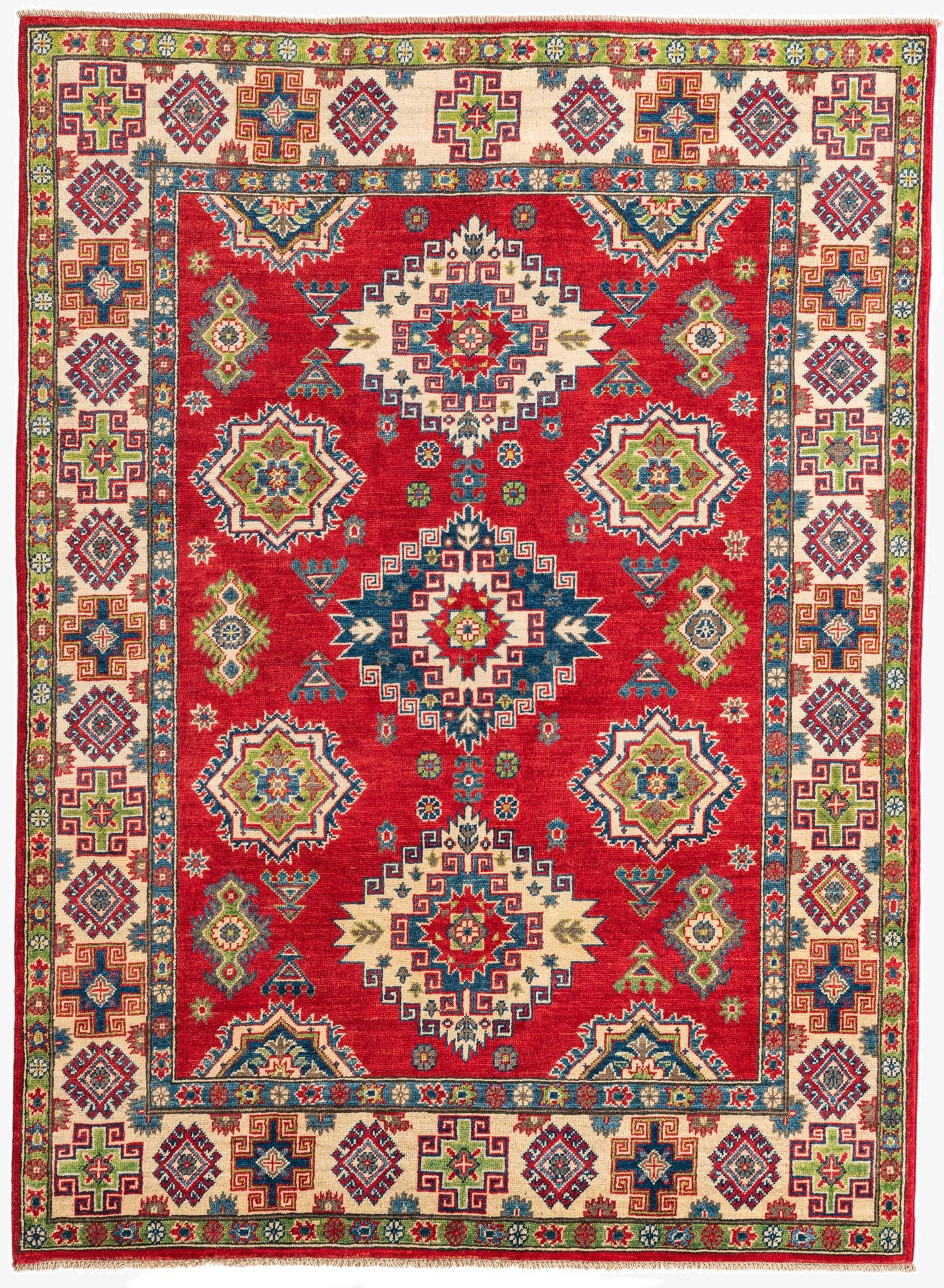 5' x 6' 9  Hand Knotted Kazak Rug