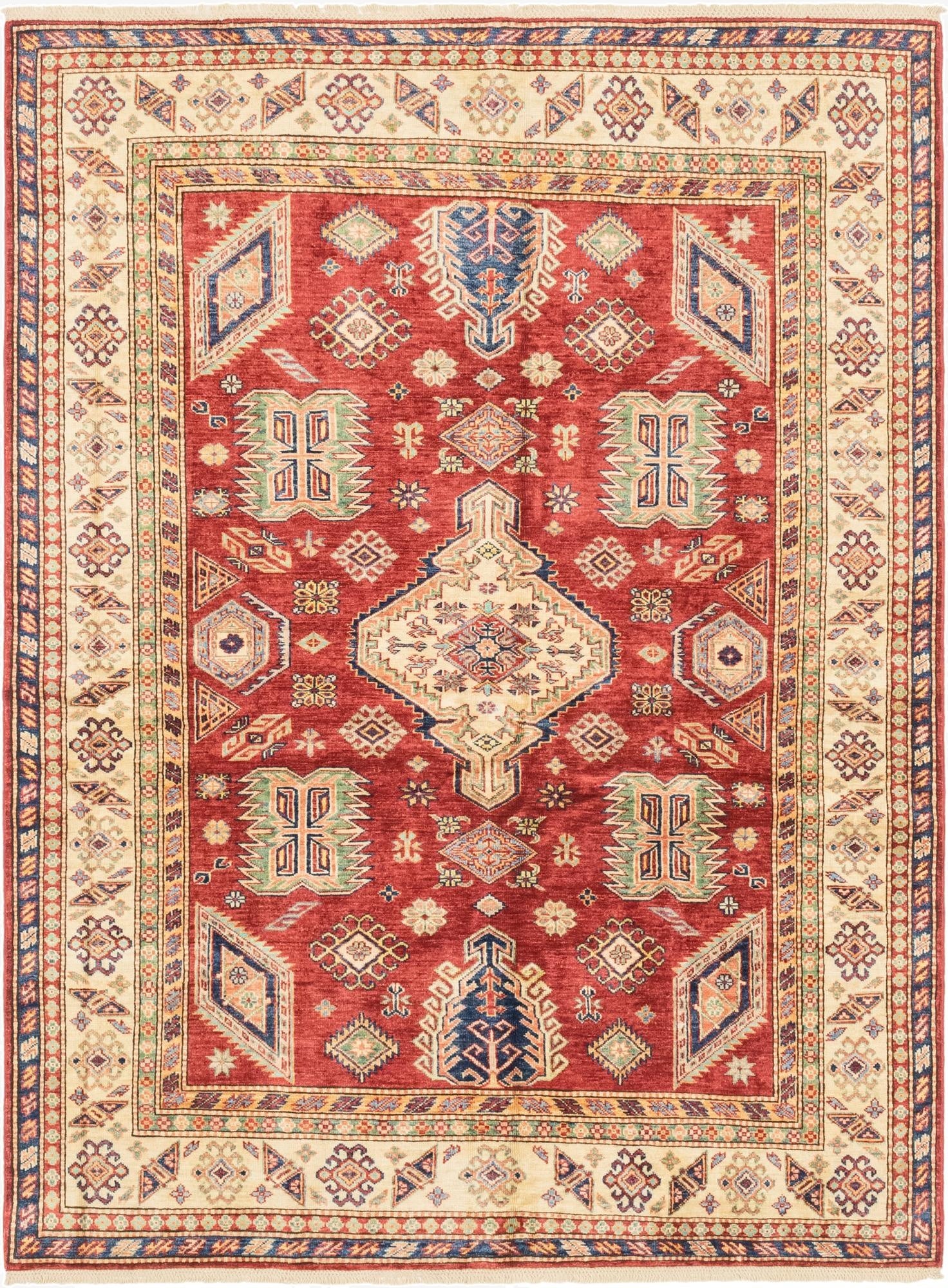 5' 7 x 7' 9  Hand Knotted Kazak Oriental Rug