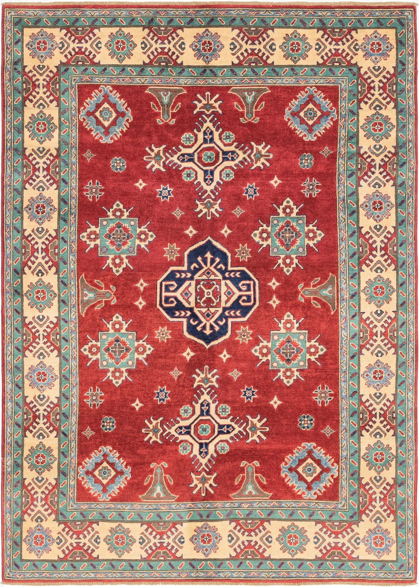 5' 7 x 8'  Hand Knotted Kazak Rug