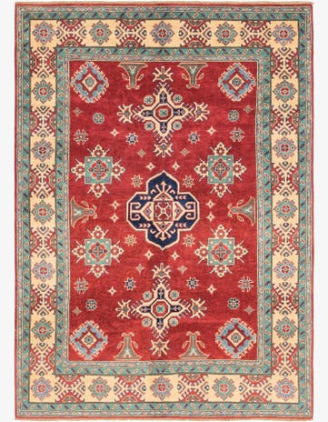 5' 7 x 8' Hand Knotted Kazak Rug