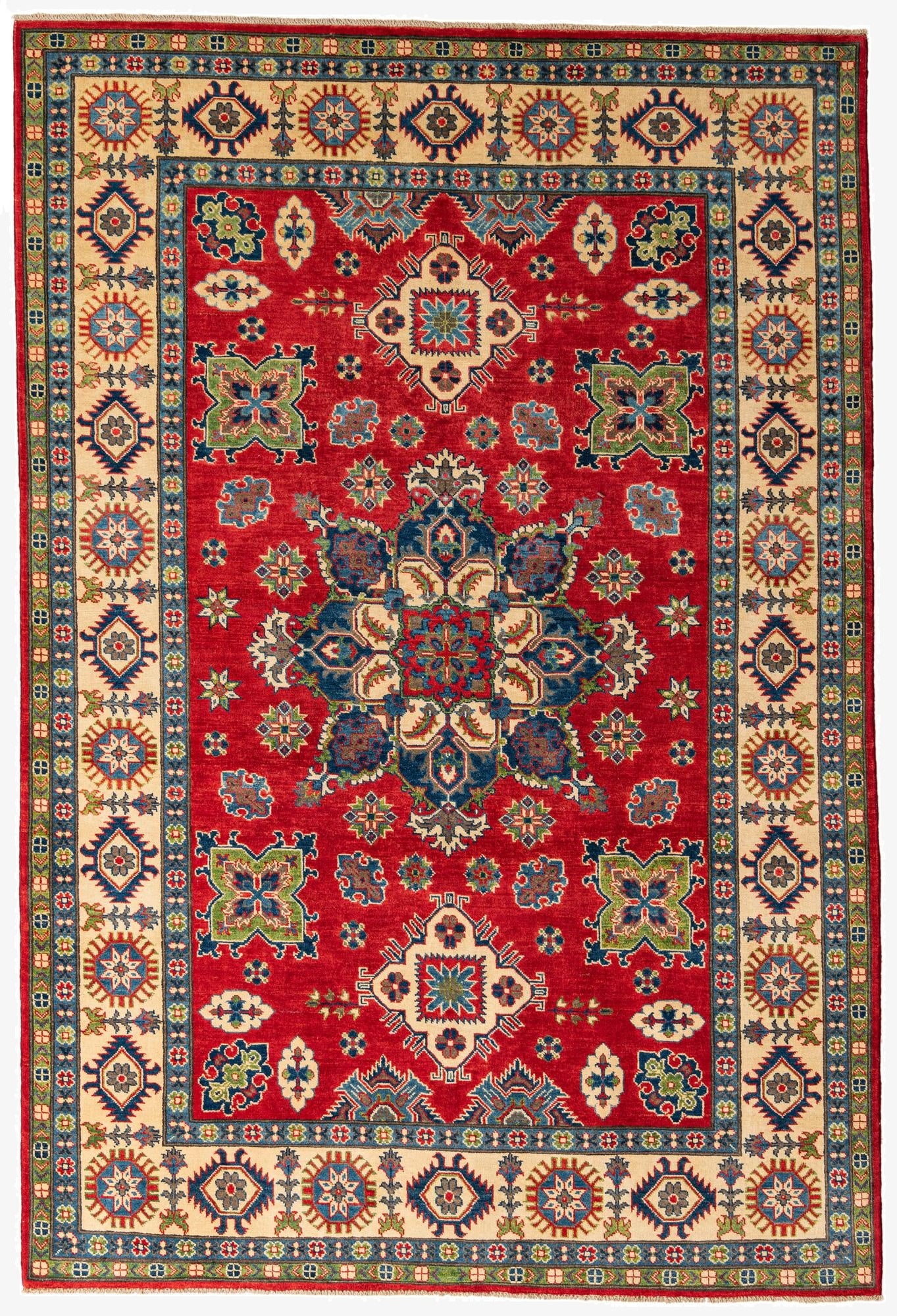 6' 6 x 9' 8  Hand Knotted Kazak Rug