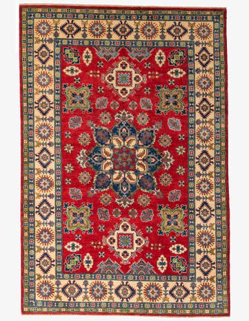 6' 6 x 9' 8 Hand Knotted Kazak Rug