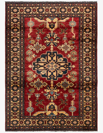 4' 3 x 5' 8 Hand Knotted Kazak Wool Rug