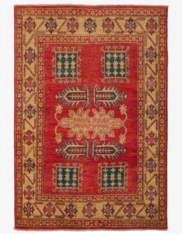 4' x 5' 8 Hand Knotted Kazak Rug