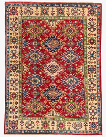 4' 9 x 6' 7 Hand Knotted Kazak Rug