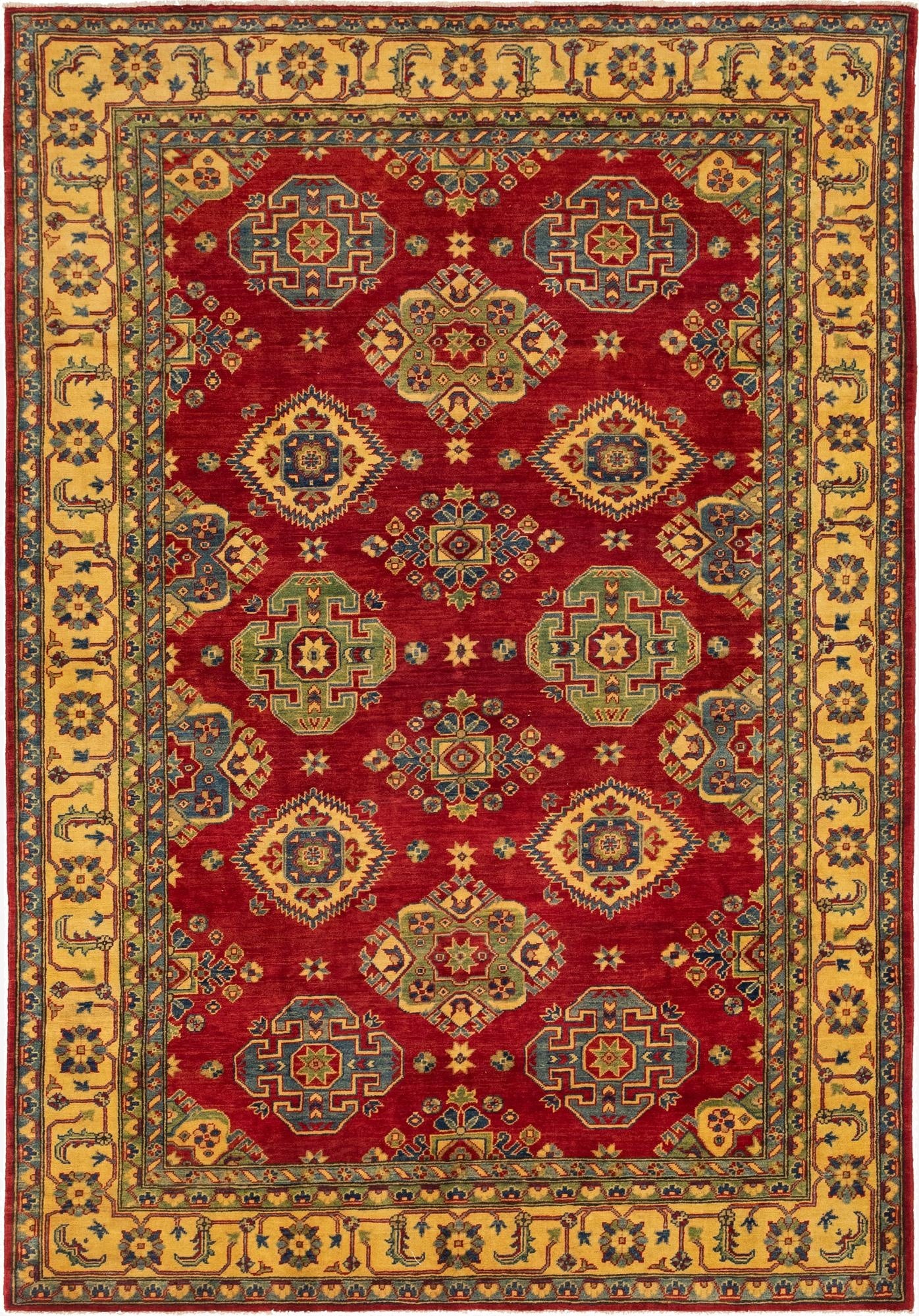 6' 7 x 9' 6  Hand Knotted Kazak Rug