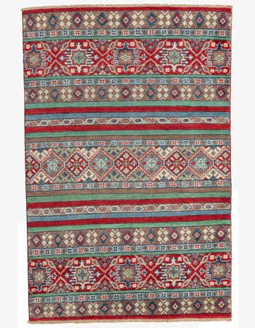 3' 10 x 5' 10 Hand Knotted Kazak Rug