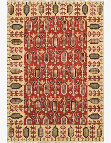5' 5 x 8' 2 Hand Knotted Kazak Rug
