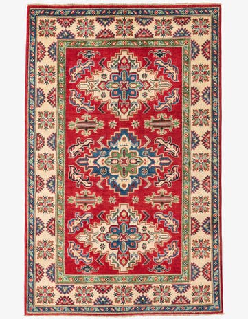 3' 10 x 6' 1 Hand Knotted Kazak Rug