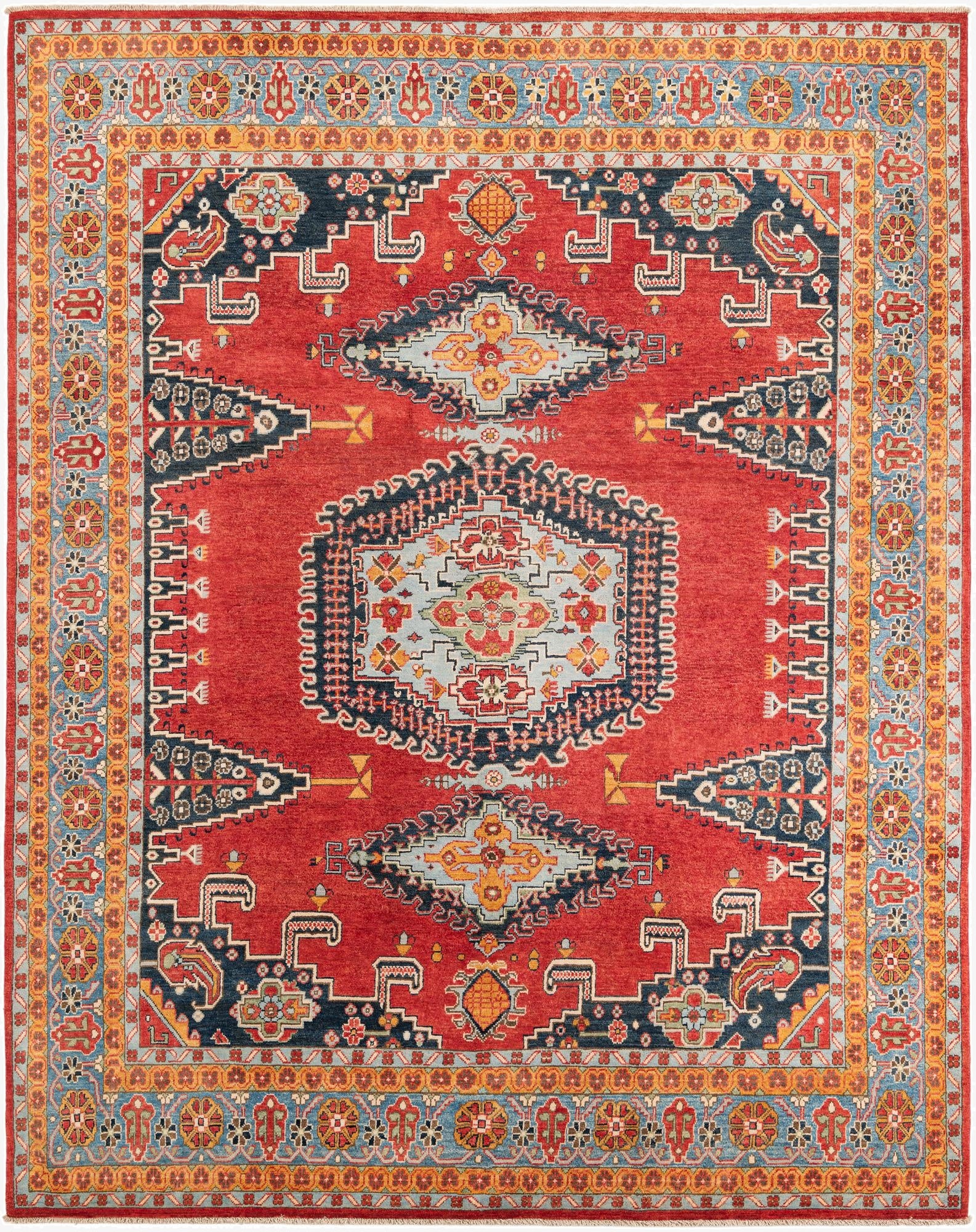 8' x 9' 10  Hand Knotted Kazak Rug